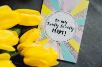 Kaboompics - Mother`s Day card with colorful tulip flowers