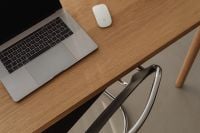 Kaboompics - Laptop and Mouse on Wooden Office Desk with Chair