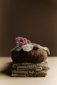 Kaboompics - Minimal Still Life With Eggs Bread And Flowers Inspired By Easter