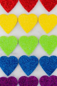 Kaboompics - Rainbow hearts