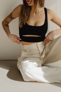 Kaboompics - Simplistic Sophistication - A Fashion Photoshoot with a Stunning Model in Neutral Minimalist Outfits