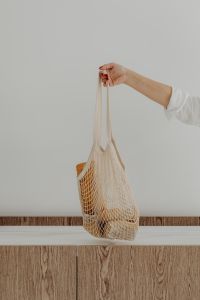 Kaboompics - Fresh Ciabatta Loaf in a Reusable Mesh Shopping Bag