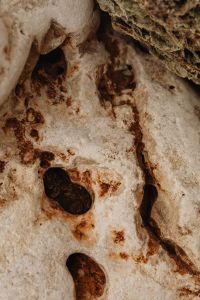 Kaboompics - Close-Up of Pale Limestone and Jagged Brown Rock Layers, Natural Texture