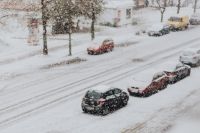 Kaboompics - Snowy Street with Cars