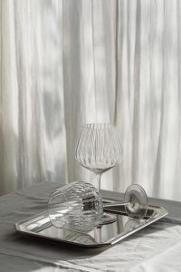 Kaboompics - Glassware on Metallic Tray with Soft Shadows