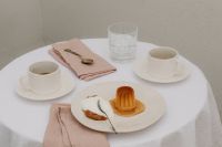 Kaboompics - Crème Caramel and Mousse on a Round Coffee Table