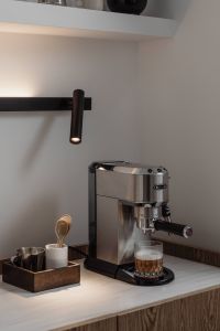 Kaboompics - Home Coffee Bar with Finished Layered Coffee in Glass