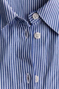 Striped Cotton Shirt Details and Fabric Textures