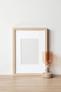 Kaboompics - Neutral Wall Art Mockup with Two Wooden Frames and Dried Feathers
