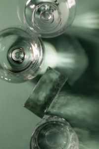 Kaboompics - Sage Green Aesthetic Flat Lay With Transparent Glassware