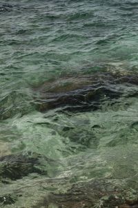 Kaboompics - Dark Rocks beneath Shallow Green-Turquoise Water