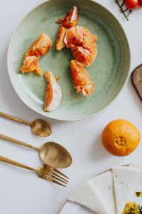 Kaboompics - Orange with Copy Space on a White Table