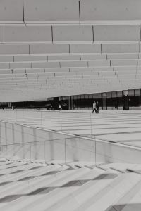 Kaboompics - Modern white building, EDP Headquarters of architect Aires Mateus, Lisbon, Portugal