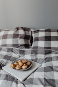Kaboompics - Blue pillows on a carpet