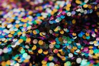 Kaboompics - Blue, Turquoise and Gold Sequins in a Diagonal Close-Up, Fashion Textile Background