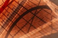 Kaboompics - Red Geometric Ruler Lines on Grid Background