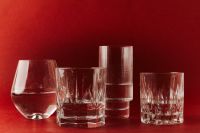 Kaboompics - Collection of Glassware on Red Background