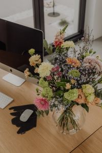 Kaboompics - Floral Desk Arrangement Beside Black Monitor by the Window