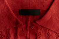 Kaboompics - Red Knitwear Collar With Button Detail