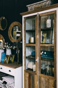 Kaboompics - Rustic Glass Display Cabinet In A Vintage Living Room