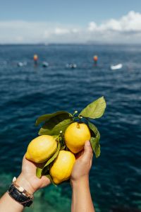Kaboompics - Three Lemons Held in Both Hands by the Sea