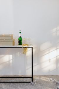Kaboompics - Bright Champagne Party Background With Console Decor