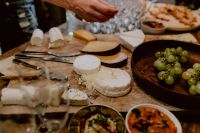Kaboompics - Cheese, white wine and grapes