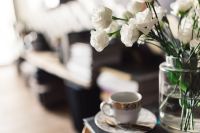 Kaboompics - Flowers and cup of coffee
