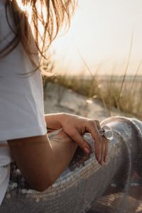 Kaboompics - Statement Ring and Sequin Skirt at Golden Hour