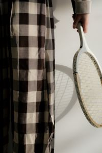 Kaboompics - Gingham Pants and Tennis Racket Detail