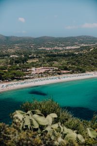 Kaboompics - Vertical Aerial View of Beach, Coastal Village and Green Hills