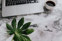 Kaboompics - Apple MacBook on the marble desk