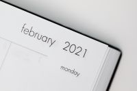 Kaboompics - February 2021 Calendar with Monday Date Detail