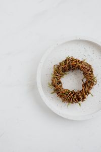 Kaboompics - Easter flat lay with eggs on a white marble