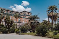 Kaboompics - Palazzo Reale and Palm-Lined Garden Seen Across Piazza