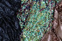 Kaboompics - Close-Up of Blue, Rainbow and Bronze Sequin Fabric Panels, Abstract Textile Background