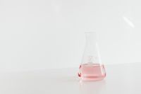 Kaboompics - Empty Laboratory Flask With Soft Pink Detail