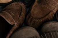 Kaboompics - Close-Up of Brown Suede Loafers and Slip-On Shoes
