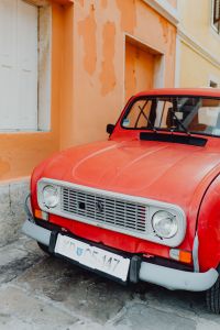 Kaboompics - An old red Renault 4 car parked on the street in Izola, Slovenia