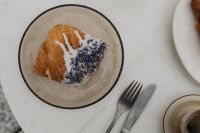 Kaboompics - Blue Sprinkle Pastry and Espresso on a White Table
