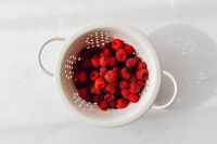 Kaboompics - Close Up Of Fresh Raspberries In A Colander