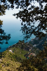 Kaboompics - Tyrrhenian Sea View Framed by Dark Mediterranean Branches in Ravello