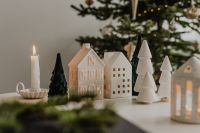 Kaboompics - Christmas Village Tabletop Decor with Candles