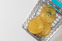 Kaboompics - Bitcoin Coins in Mini Shopping Cart