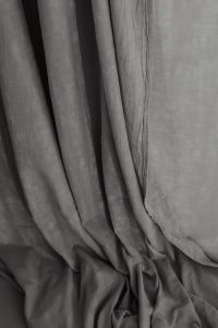 Kaboompics - Gray Linen Drapes with Gathered Folds and Soft Side Light