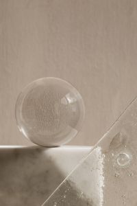 Kaboompics - Clear Glass Sphere With Textured Glass Panel