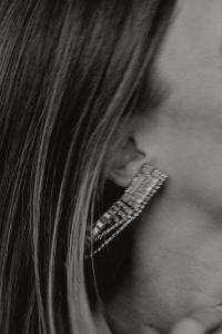 Kaboompics - Black and White Close-Up of Long Crystal Earring