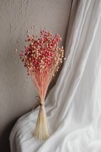 Kaboompics - Close Up Of Hand Tied Dried Flax Bouquet