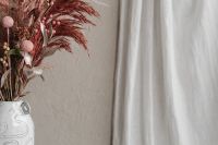 Kaboompics - Dried Flowers With White Curtain Copy Space
