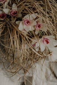 Kaboompics - White Orchid Arrangement with Long Dried Grass
